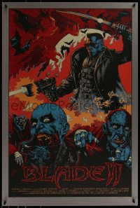 6x0345 BLADE II signed #74/75 24x36 art print 2010 by artist Mike Sutfin, Mondo, Red variant edition!