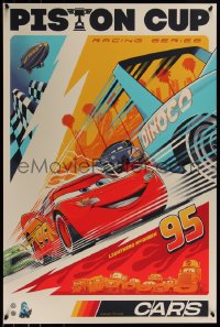 6x0424 CARS #2/260 24x36 art print 2019 Mondo, great Disney style art of track by Cesar Moreno!