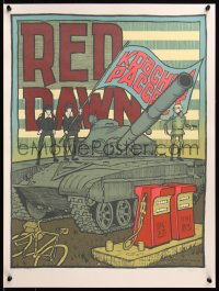 6x1557 RED DAWN signed #1/260 18x24 art print 2014 by artist Jay Ryan, Mondo, cast on tank!