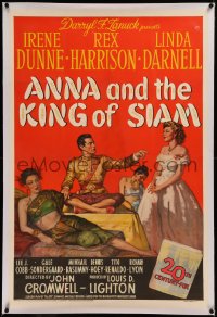 6y0023 ANNA & THE KING OF SIAM linen 1sh 1946 Tepper art of Irene Dunne, Rex Harrison & Linda Darnell