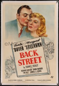 6y0028 BACK STREET linen style D 1sh 1941 Charles Boyer & Margaret Sullavan, Fannie Hurst, rare!