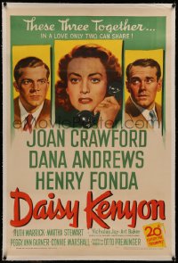 6y0068 DAISY KENYON linen 1sh 1947 cheating Joan Crawford, Henry Fonda, Dana Andrews, Otto Preminger!