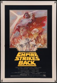 6y0086 EMPIRE STRIKES BACK studio style 1sh R1981 George Lucas sci-fi classic, cool art by Tom Jung!