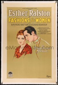 6y0088 FASHIONS FOR WOMEN style B linen 1sh 1927 Esther Ralston & Hatton, Dorothy Arzner, ultra rare