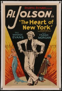 6y0127 HALLELUJAH I'M A BUM linen 1sh R1938 Lewis Milestone directed, Al Jolson, Heart of New York!
