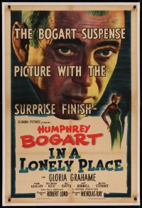 6y0143 IN A LONELY PLACE linen 1sh 1950 huge Humphrey Bogart, sexy Gloria Grahame, Nicholas Ray!