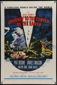 6y0149 JOURNEY TO THE CENTER OF THE EARTH linen 1sh 1959 Jules Verne fabulous world below the world!