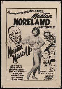 6y0180 MANTAN MESSES UP linen 1sh R1950s Moreland, Monte Hawley, Lena Horne, Toddy Pictures!