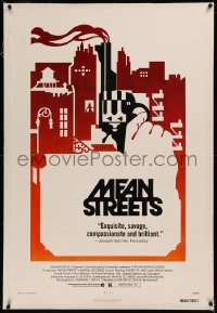 6y0182 MEAN STREETS linen 1sh 1973 Robert De Niro, Martin Scorsese, cool artwork of hand holding gun!