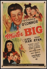 6y0184 MISTER BIG linen 1sh 1943 winking Donald O'Connor, Gloria Jean, Peggy Ryan, teen musical!