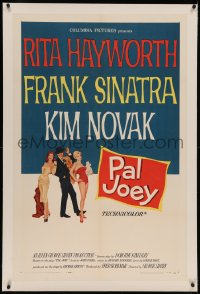 6y0208 PAL JOEY linen 1sh 1957 Maurice Thomas art of Frank Sinatra, sexy Rita Hayworth & Kim Novak!