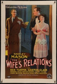 6y0322 WIFE'S RELATIONS linen B 1sh 1928 inventor Gaston Glass & Shirley Mason, but no Ben Turpin!