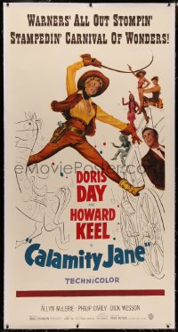 6z0026 CALAMITY JANE linen 3sh 1953 pretty cowgirl Doris Day in title role with Howard Keel, rare!