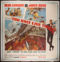 6z0025 YOU ONLY LIVE TWICE linen 6sh 1967 art of Sean Connery as James Bond 007 by McCarthy & McGinnis!