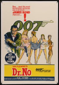 6z0279 DR. NO linen Aust 1sh 1962 Sean Connery, extraordinary gentleman spy James Bond, ultra rare!