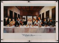 6z0233 RENATO CASARO linen printer's test 21x29 Spanish commercial poster 1988 Last Supper w/stars!
