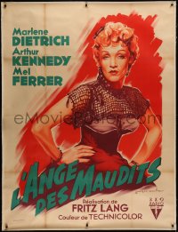 6z0092 RANCHO NOTORIOUS linen French 1p 1953 Fritz Lang, different Soubie art of Marlene Dietrich!