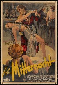 6z0054 AB MITTERNACHT linen German 37x55 1938 Kurt Geffers art of dancing couple, ultra rare!