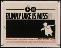 6z0109 BUNNY LAKE IS MISSING linen 1/2sh 1965 directed by Otto Preminger, cool Saul Bass art, rare!