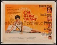 6z0110 CAT ON A HOT TIN ROOF linen B 1/2sh 1958 classic art of Liz Taylor as Maggie the Cat, rare!
