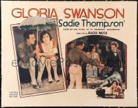 6z0127 SADIE THOMPSON linen 1/2sh 1928 sexy Gloria Swanson, Lionel Barrymore, Raoul Walsh, very rare!