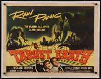 6z0133 TARGET EARTH linen style B 1/2sh 1954 raw panic the screen has never dared reveal, cool art!