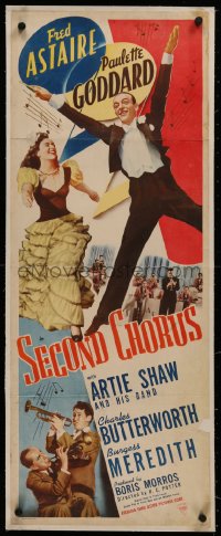 6z0241 SECOND CHORUS linen insert R1947 Fred Astaire in tux with Paulette Goddard, Artie Shaw!