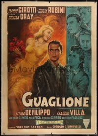 6z0016 GUAGLIONE linen Italian 2p 1956 Ballester art of 17 year old star Terence Hill & cast, rare!