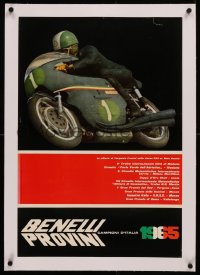 6z0265 BENELLI PROVINI CAMPIONI D'ITALIA 1965 linen 19x28 Italian special poster 1965 motorcycle!