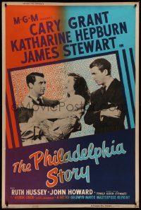 7a0191 PHILADELPHIA STORY 40x60 R1955 Katharine Hepburn, Cary Grant, James Stewart, different image!
