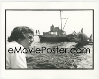 7a0094 JAWS deluxe 8x10 file photo 1975 Steven Spielberg by boat & Bruce the shark by Goldman!