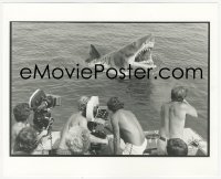 7a0101 JAWS deluxe 8x10 file photo 1975 crew & two cameras filming Bruce the shark by Louis Goldman!