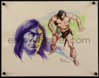 7a0026 ALFREDO ALCALA signed 11x14 original art 1976 Savage Sword of Conan, close up & full-length!