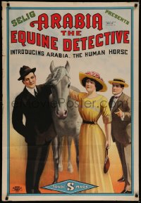 7a0295 ARABIA THE EQUINE DETECTIVE 1sh 1913 great art of Arabia, The Human Horse, ultra rare!