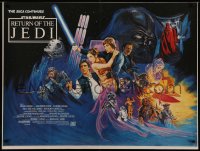 7a0019 RETURN OF THE JEDI British quad 1983 George Lucas' classic, action artwork by Josh Kirby!
