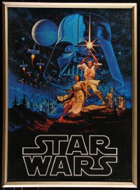 7a0009 STAR WARS framed 20x28 commercial poster 1977 George Lucas epic, Greg & Tim Hildebrandt art!