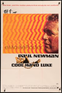 7a0302 COOL HAND LUKE 1sh 1967 Paul Newman prison escape classic, cool art by James Bama!