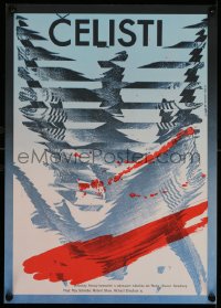 7a0064 JAWS Czech 12x17 R1987 Steven Spielberg classic, completely different art by Ziegler!