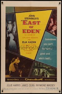 7a0305 EAST OF EDEN 1sh 1955 first James Dean, Julie Harris, John Steinbeck, Elia Kazan classic!