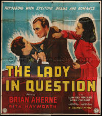 7a0133 LADY IN QUESTION English 6sh 1940 art of Rita Hayworth & Brian Aherne, different & ultra rare!