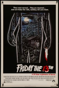 7a0083 FRIDAY THE 13th 1sh R1980s great Alex Ebel art, slasher classic, 24 hours of terror!