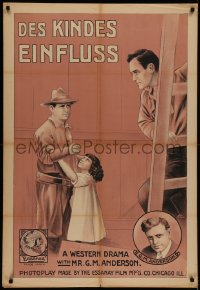 7a0055 BRONCHO BILLY & THE RUSTLER'S CHILD German 30x43 1913 art of G.M. Anderson, ultra rare!