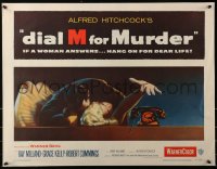 7a0255 DIAL M FOR MURDER 1/2sh 1954 Alfred Hitchcock, attacked Grace Kelly reaches for phone!
