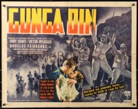 7a0360 GUNGA DIN style B 1/2sh 1939 Douglas Fairbanks, Joan Fontaine, McLaglen, Grant, ultra rare!