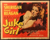 7a0363 JUKE GIRL 1/2sh 1942 c/u of sexy Ann Sheridan reclining & kissing Ronald Reagan, ultra rare!