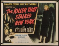 7a0365 KILLER THAT STALKED NEW YORK style B 1/2sh 1950 killer stalks Evelyn Keyes & 8,000,000 people!