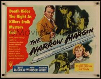 7a0258 NARROW MARGIN style A 1/2sh 1952 Richard Fleischer classic film noir, Charles McGraw, rare!