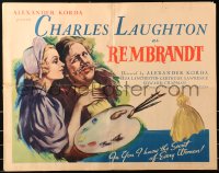 7a0369 REMBRANDT 1/2sh 1936 art of Charles Laughton as the famous Dutch artist w/Lanchester, rare!