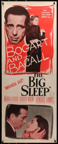 7a0265 BIG SLEEP insert 1946 Humphrey Bogart, sexy Lauren Bacall, directed by Howard Hawks, rare!
