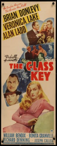 7a0342 GLASS KEY insert 1942 sexy Veronica Lake c/u + Alan Ladd & Donlevy in giant key, ultra rare!